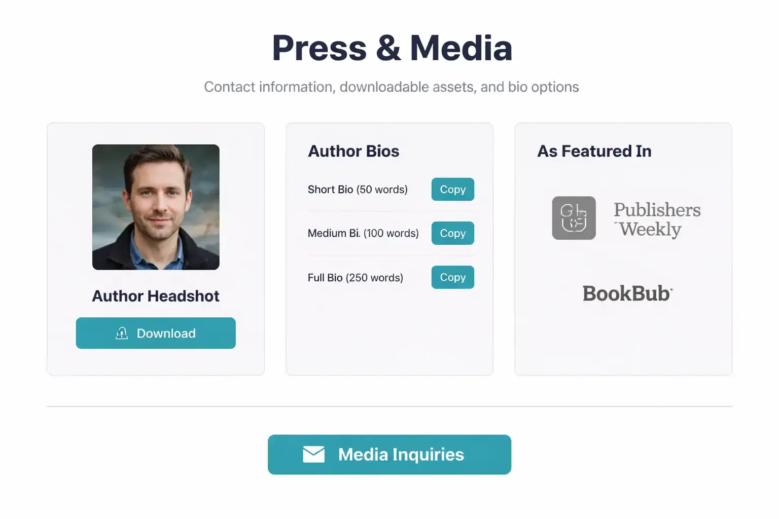 Press and Media Page for Credibility